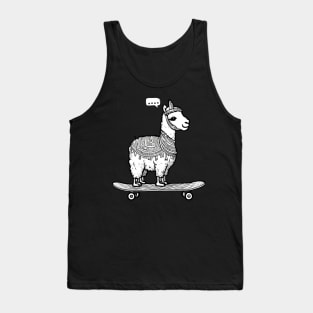 llama alpaca on the skateboard Tank Top